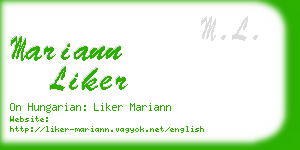 mariann liker business card